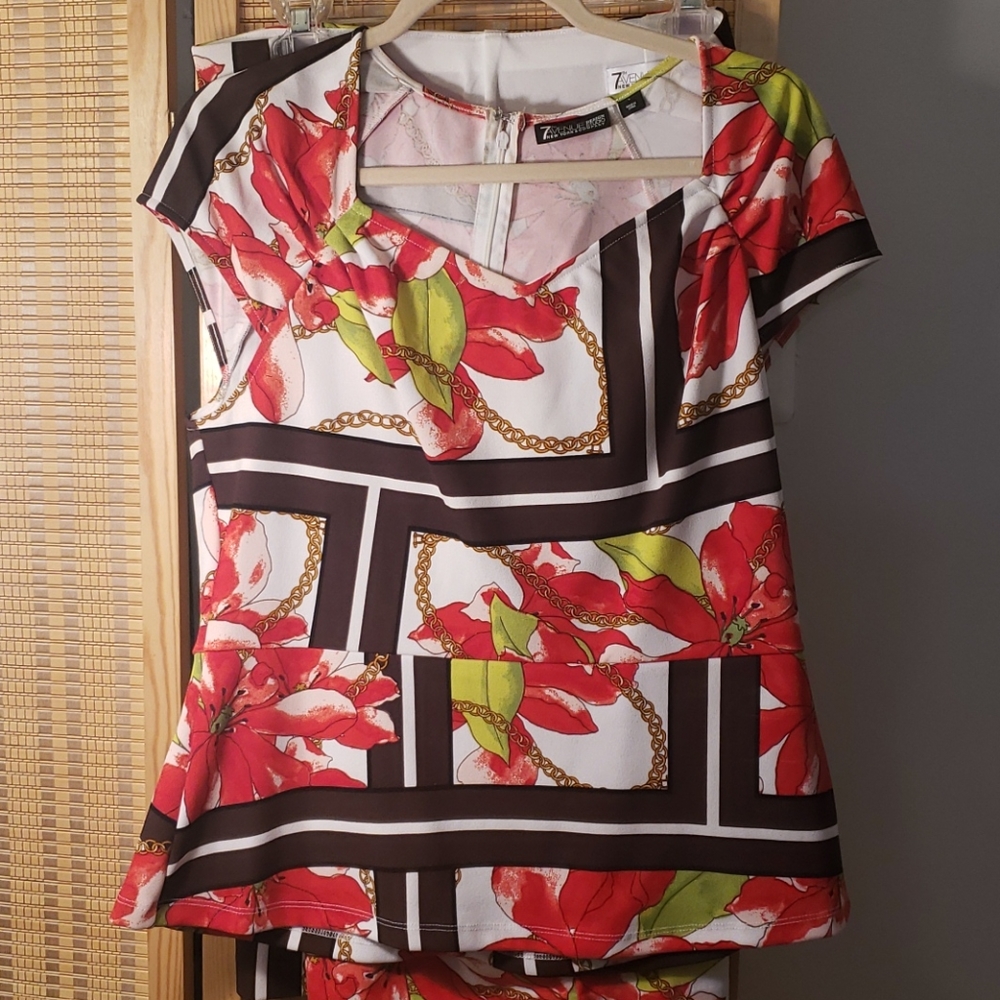 New York & Co 2 piece Blouse & Skirt sz L